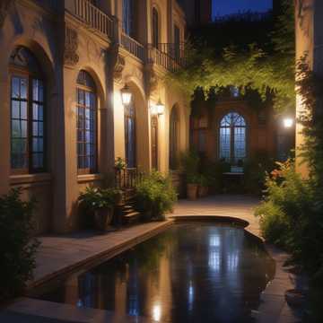  Moonlit Courtyard