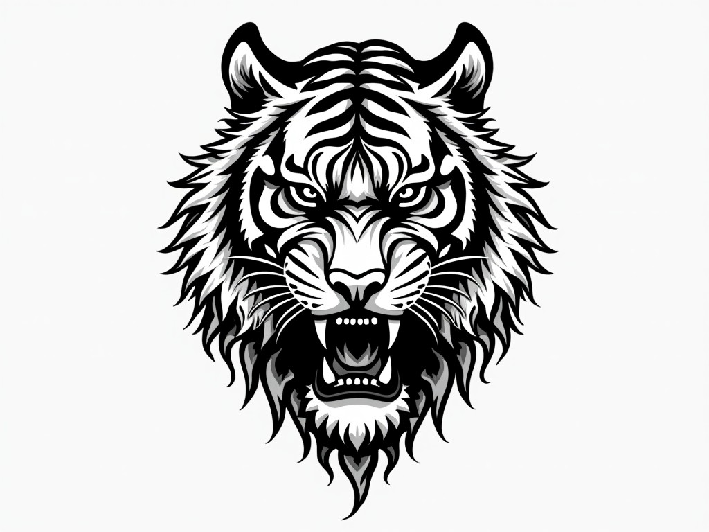 tiger - Blackwork style tattoo