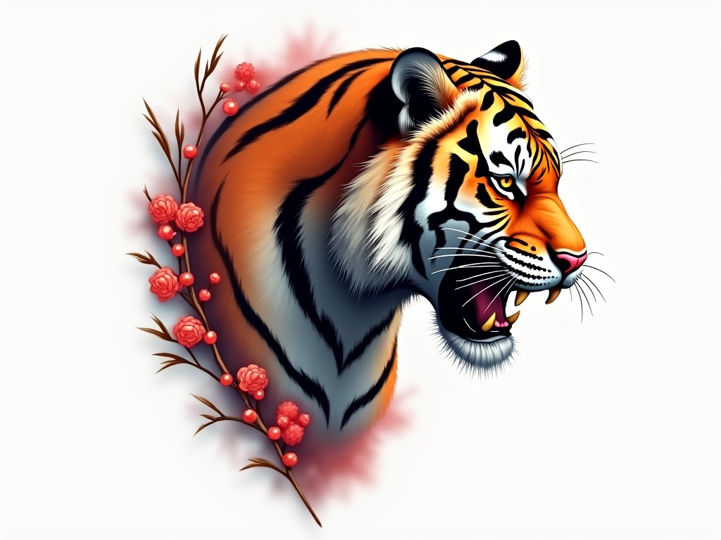 tiger - 3D style tattoo