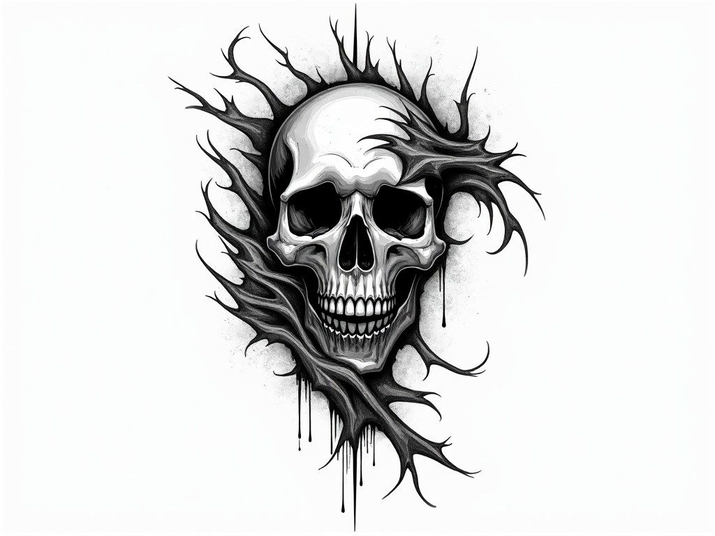 street tattoo design - Black and white style tattoo