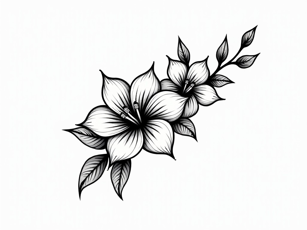 flowers - Geometric style tattoo