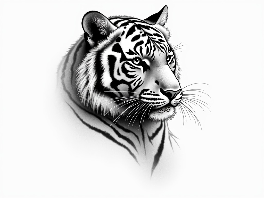 tiger - Sketch style tattoo