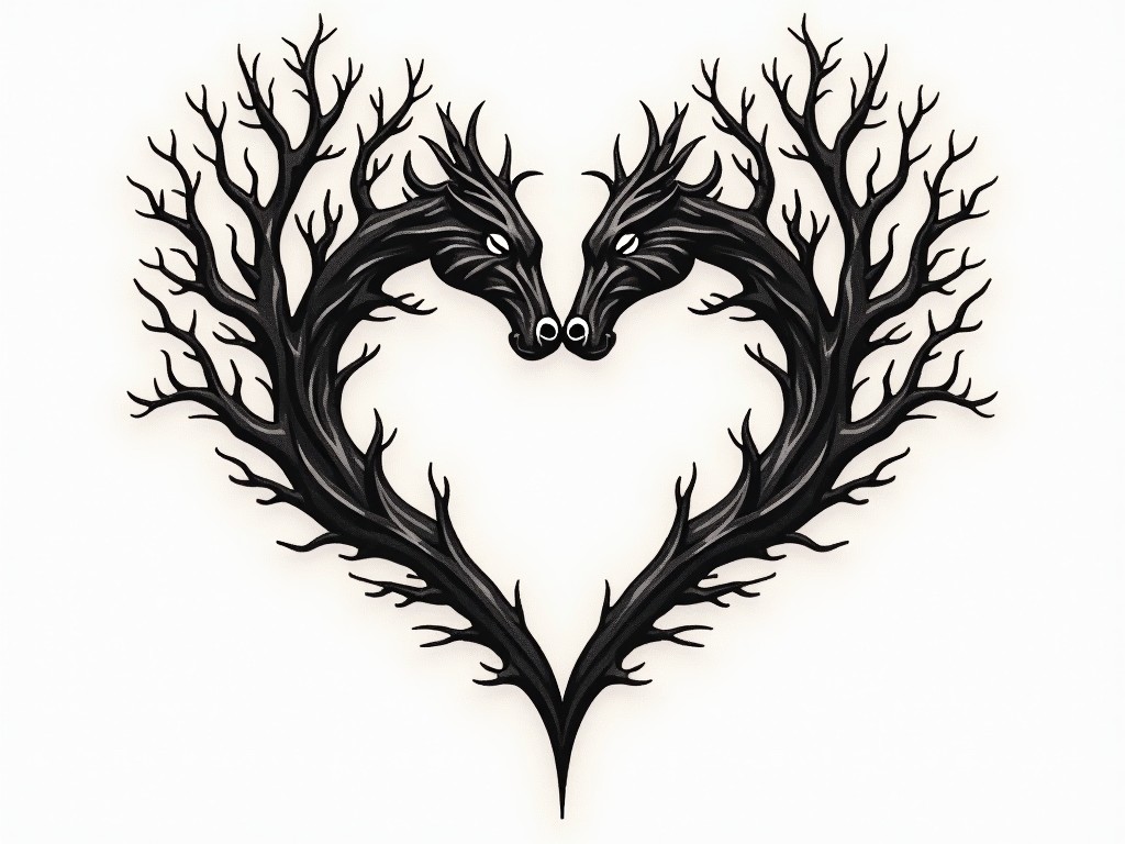 sister tattoos with tree
ideas - Blackwork style tattoo