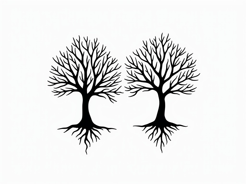 sister tattoos with tree ideas - Geometric style tattoo