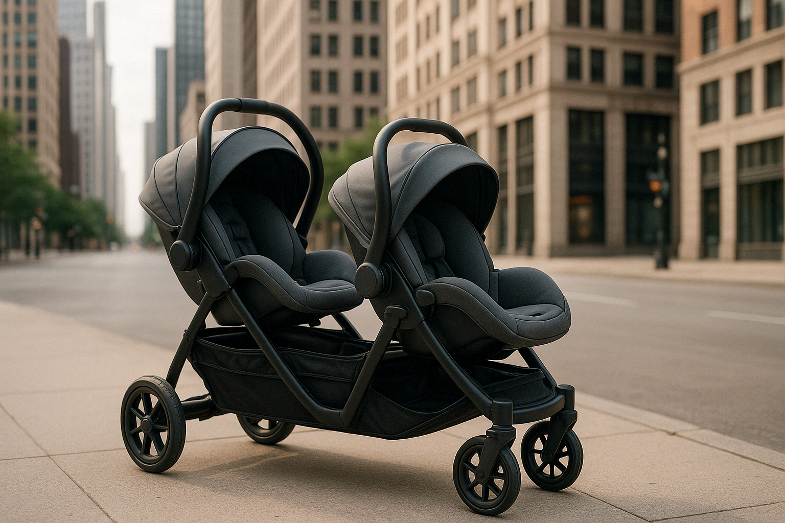 tandem stroller with two infant car seats attached - tandem double strollers for twins