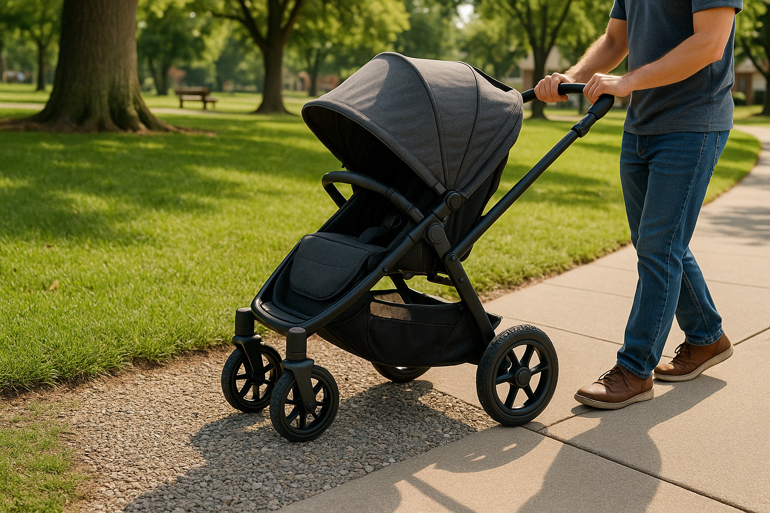 stroller in use on different terrains - strollers under $200