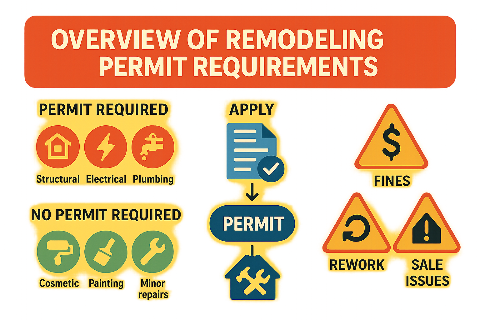 Infographic: Overview of Remodeling Permit Requirements - remodeling permits infographic 