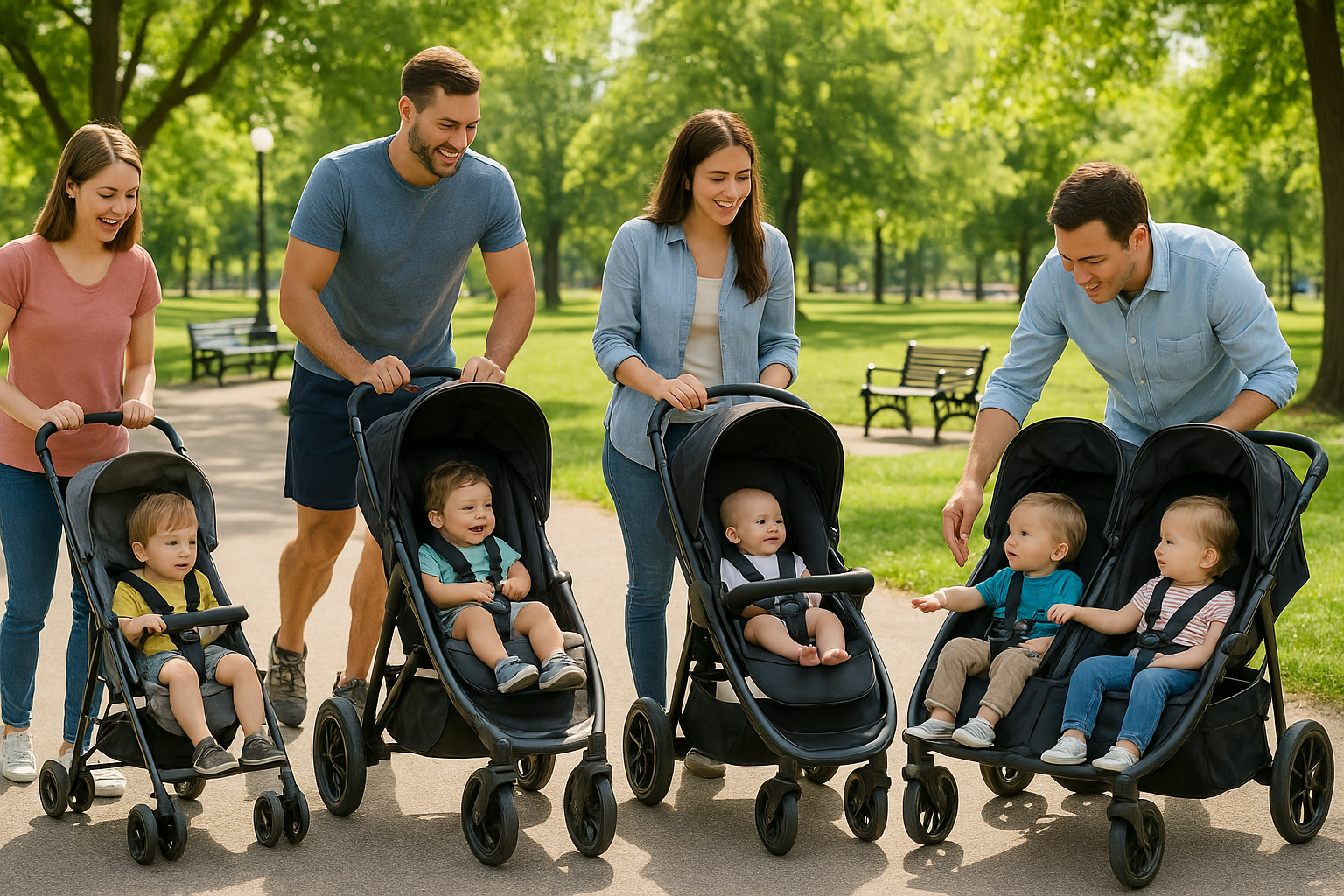 various types of toddler strollers including lightweight, jogging, travel system, and double strollers - strollers for toddlers
