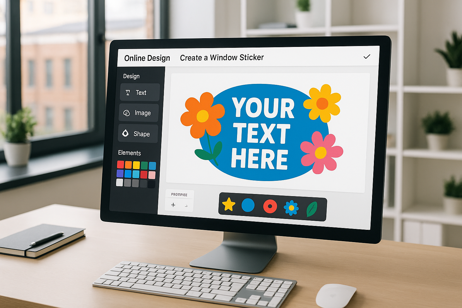 online design interface for window stickers - personalised window stickers