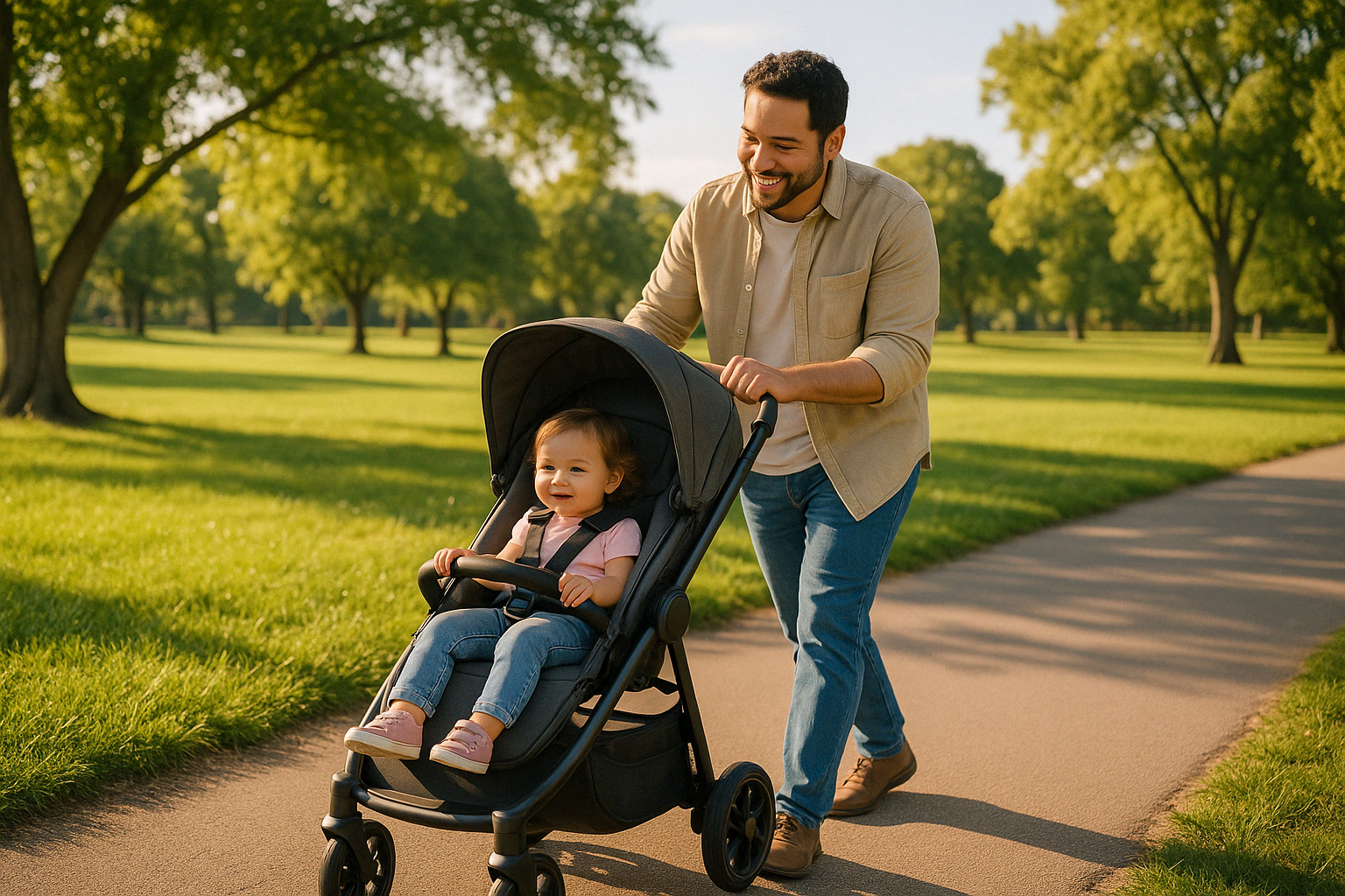 parent using stroller with child - strollers under $200