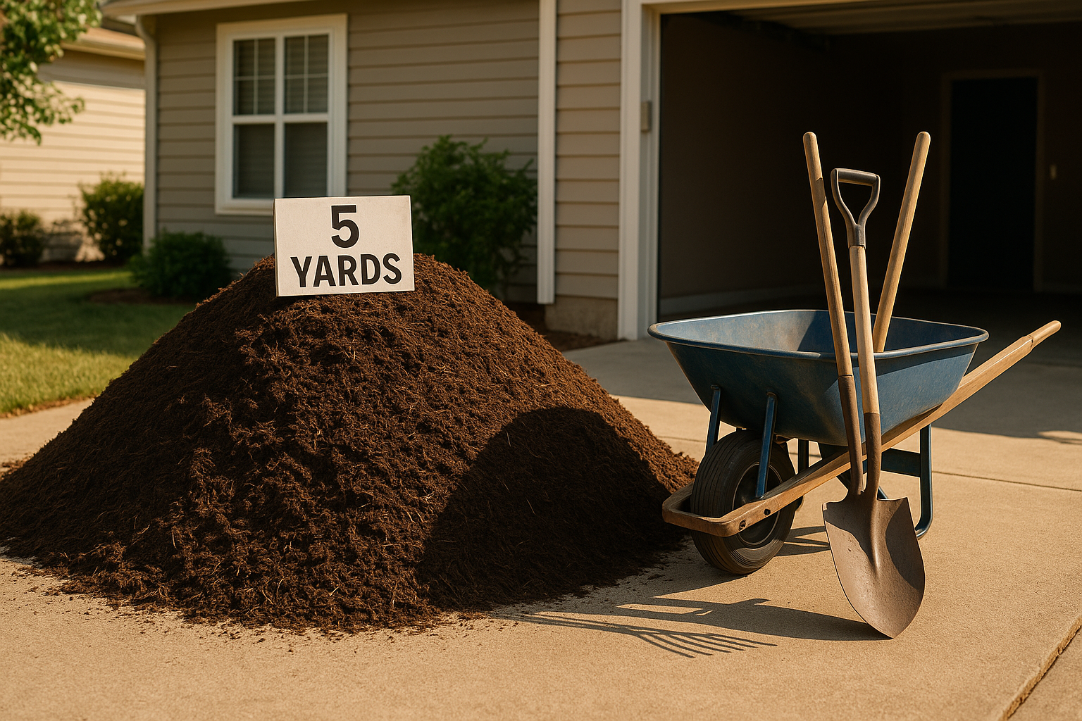 US map showing regional price variations for mulch - 5 yards of mulch cost