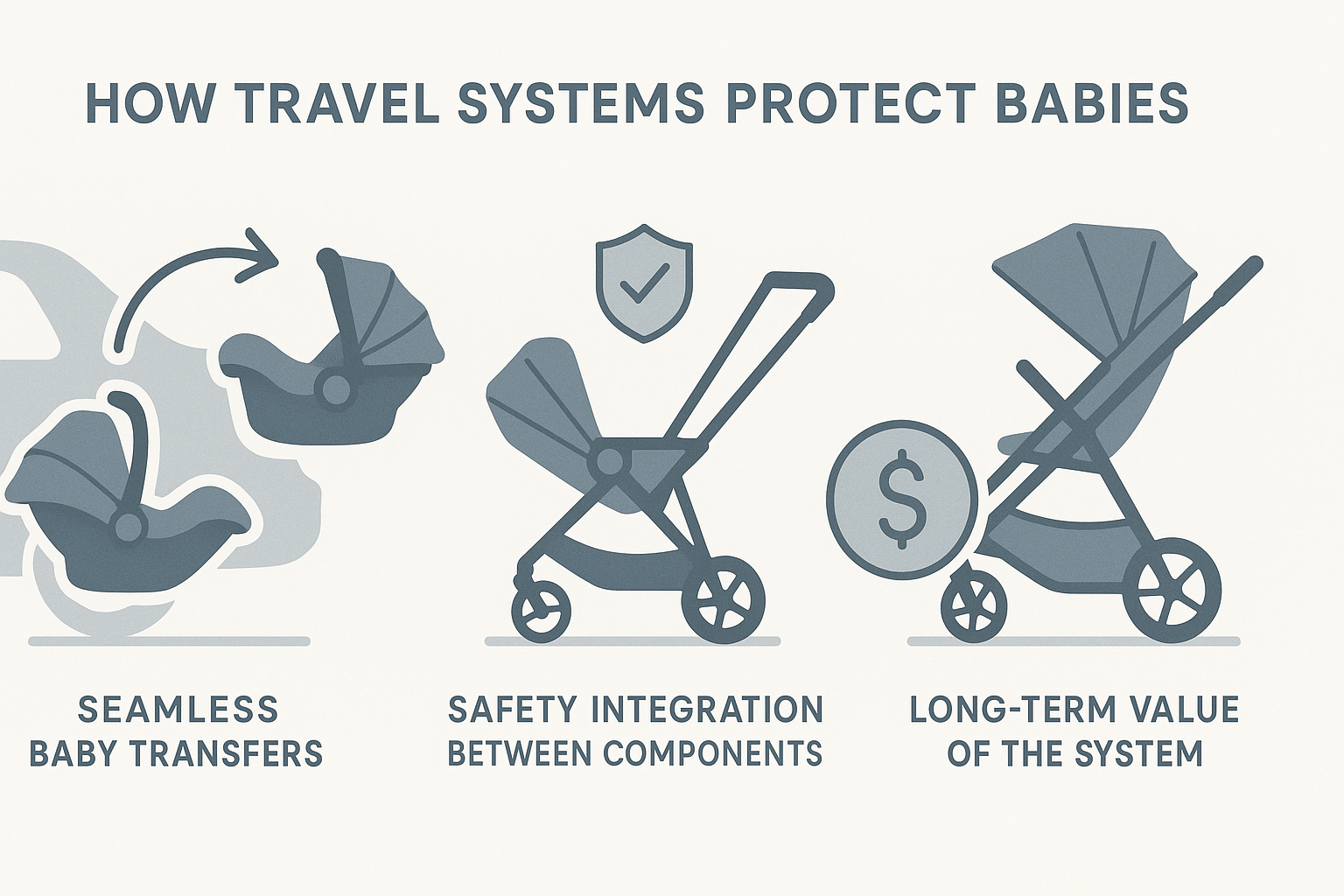How travel systems protect babies through integrated safety features and seamless transitions - Best stroller and car seat combo infographic 