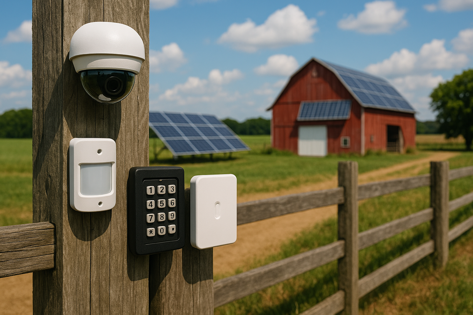 integrated farm security system with cameras, motion sensors, and access control - farm cctv kits