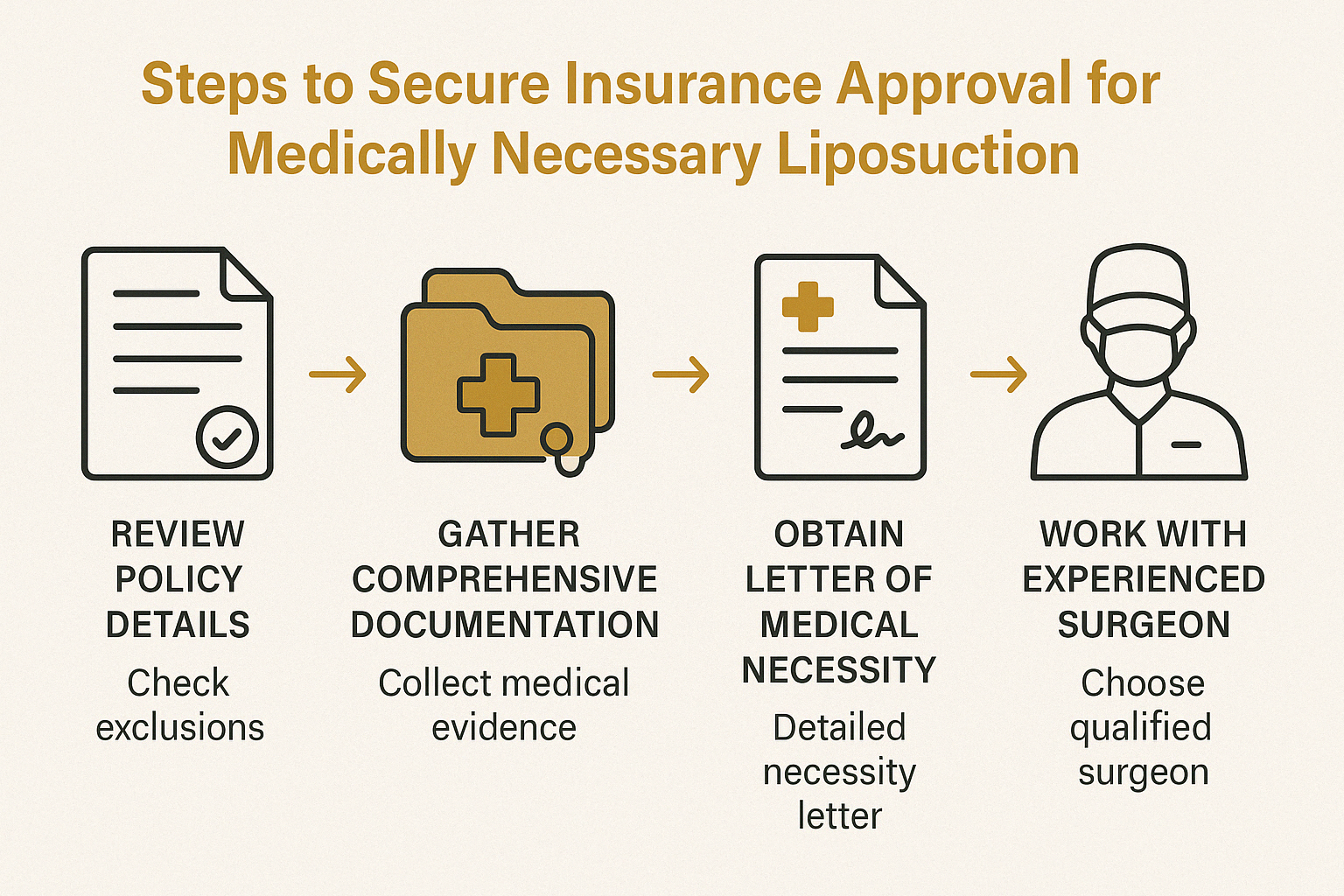 Steps to secure insurance approval for medically necessary liposuction - does insurance cover liposuction infographic