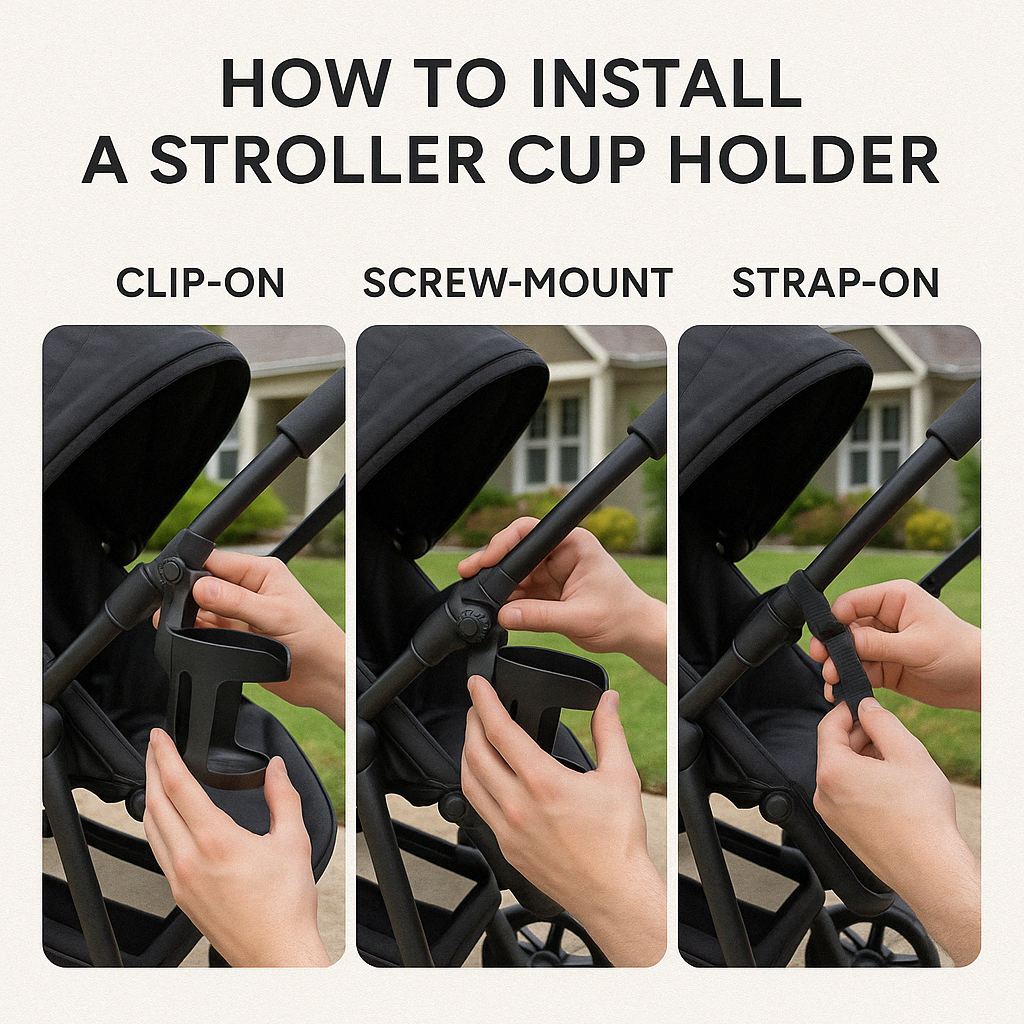 step-by-step guide to installing a cup holder - Strollers with cup holders
