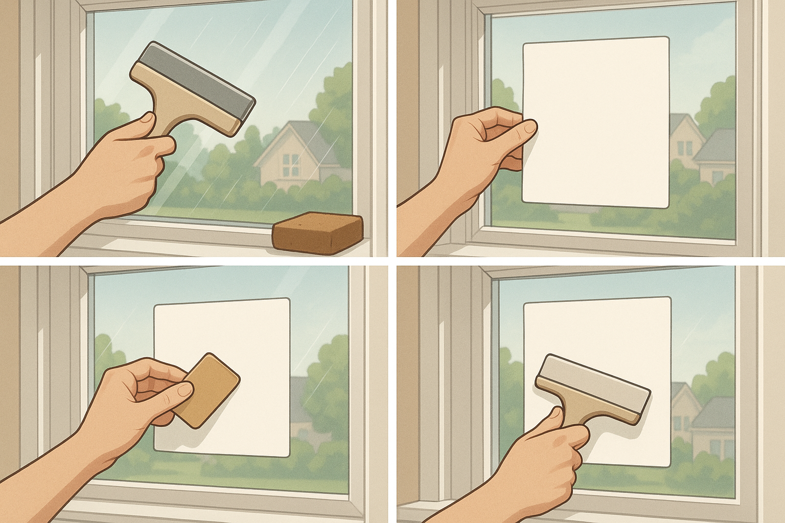window sticker application process - personalised window stickers