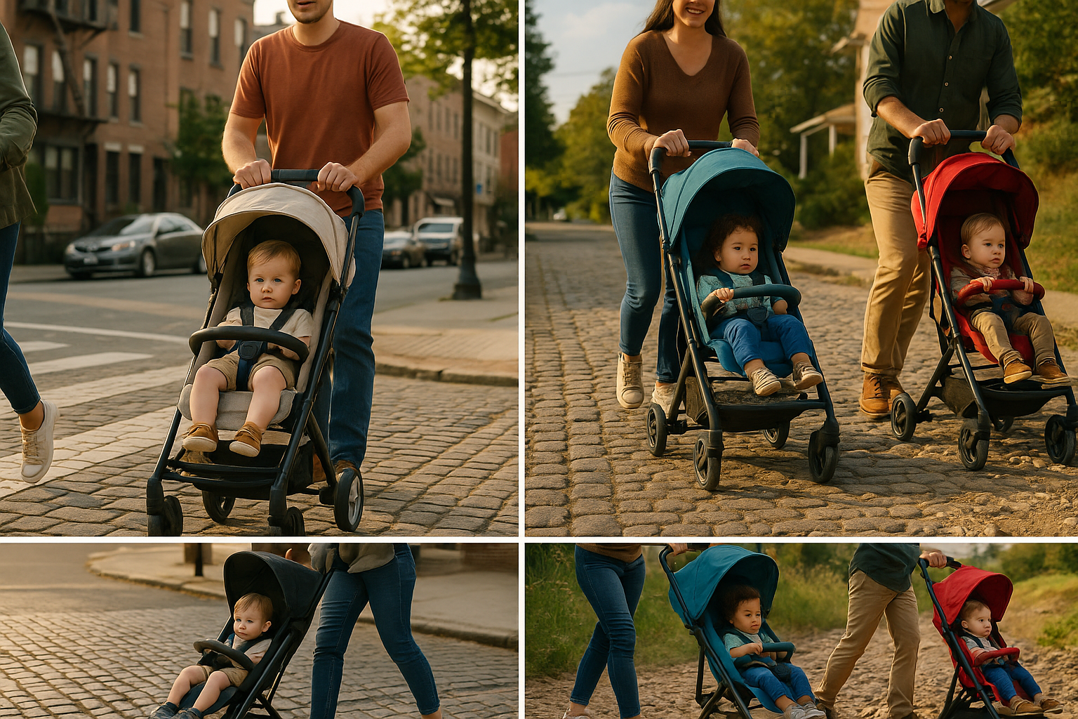 strollers on different terrains - best compact travel stroller for toddler