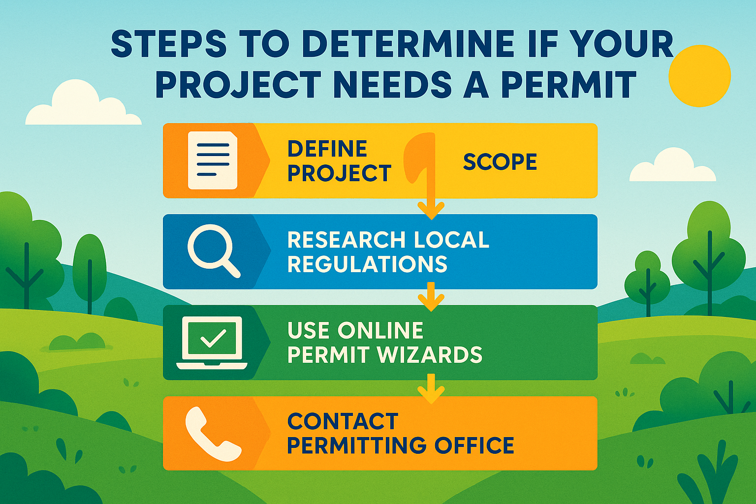 Steps to determine if your project needs a permit - remodeling permits infographic 