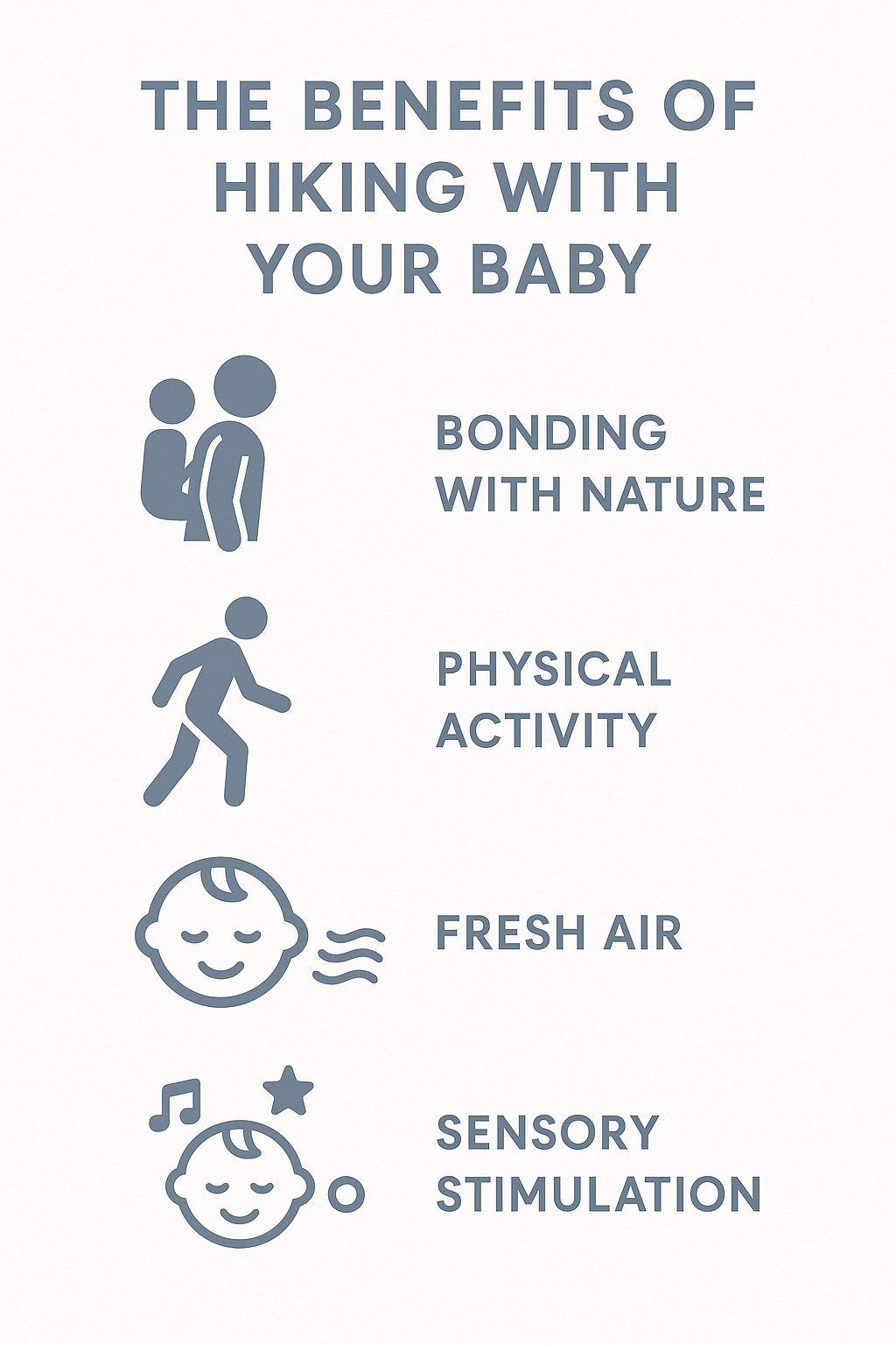 benefits of hiking with your baby - strollers for hiking trails infographic 