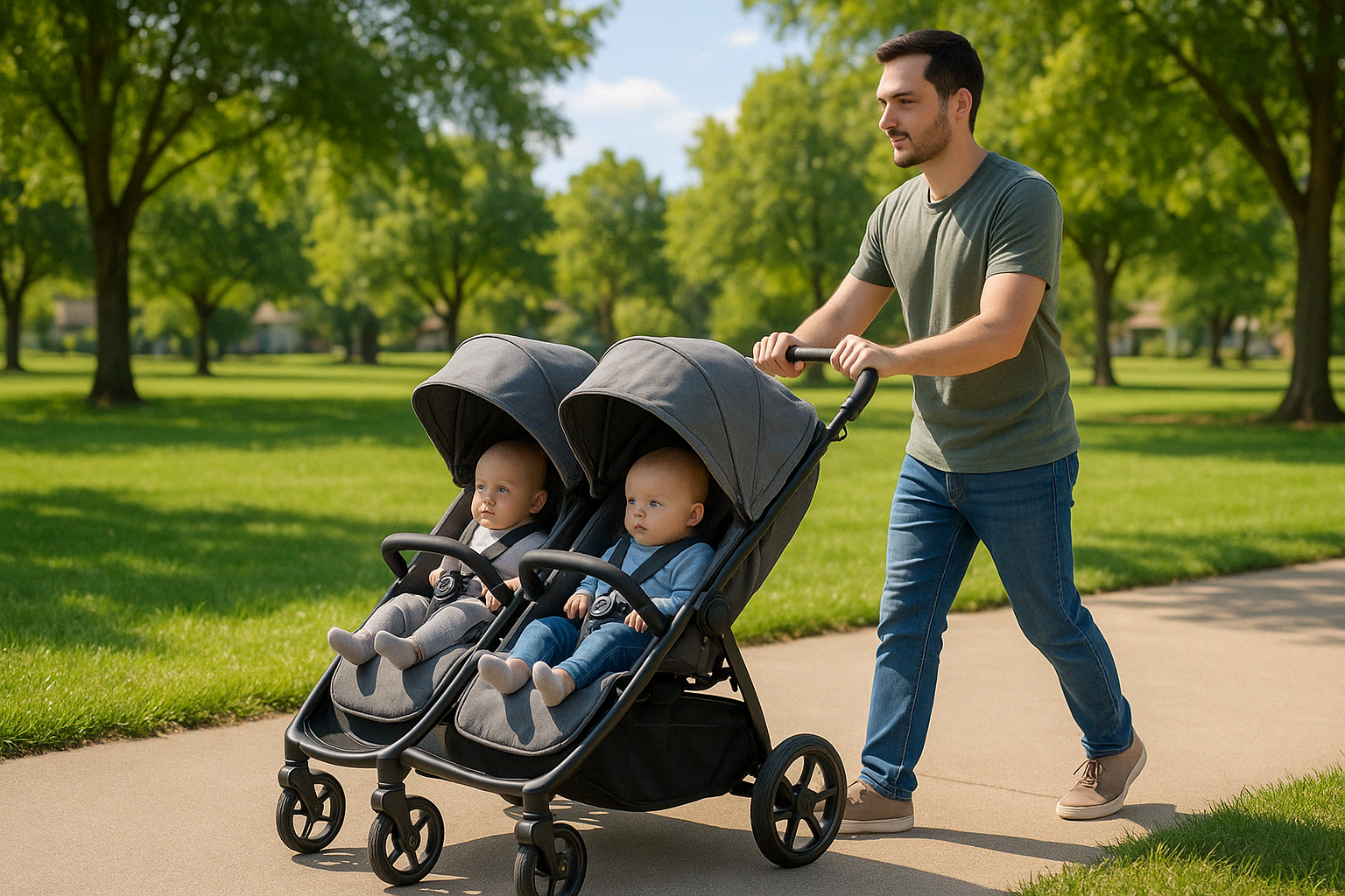 twin stroller maneuverability demonstration - travel system strollers for twins