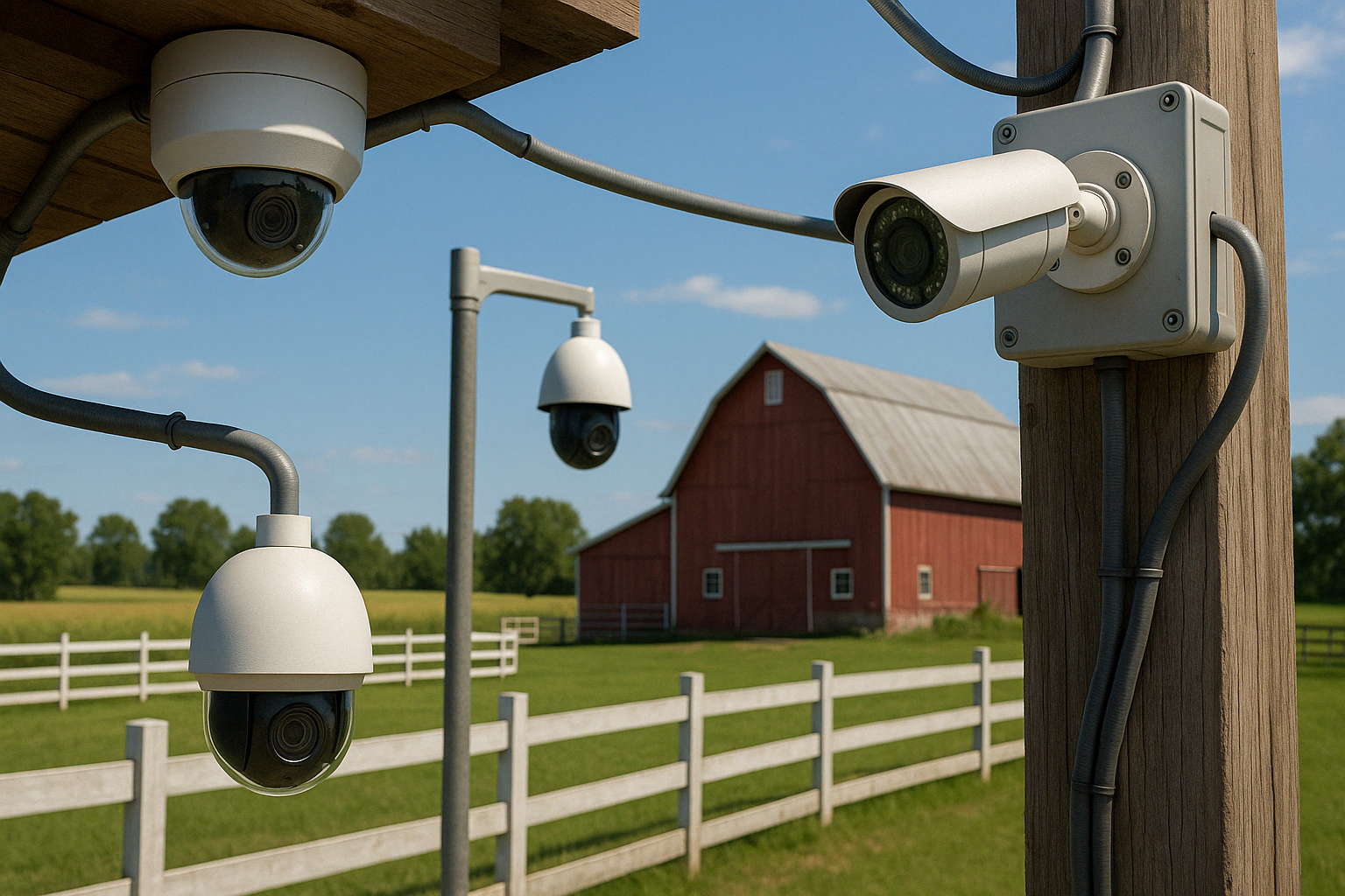 customized farm cctv setup with multiple camera types - farm cctv kits