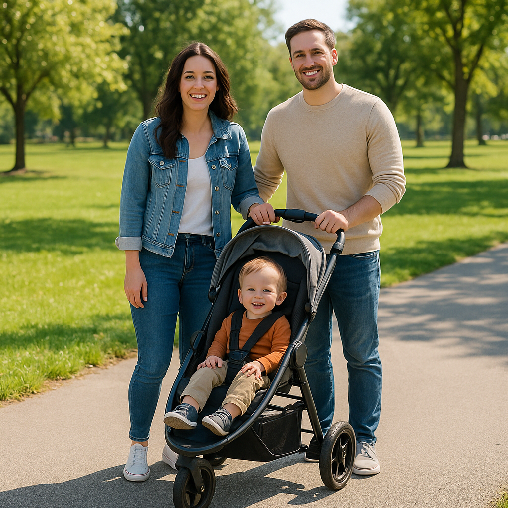 happy family with lightweight stroller - best lightweight durable 3 wheel baby strollers