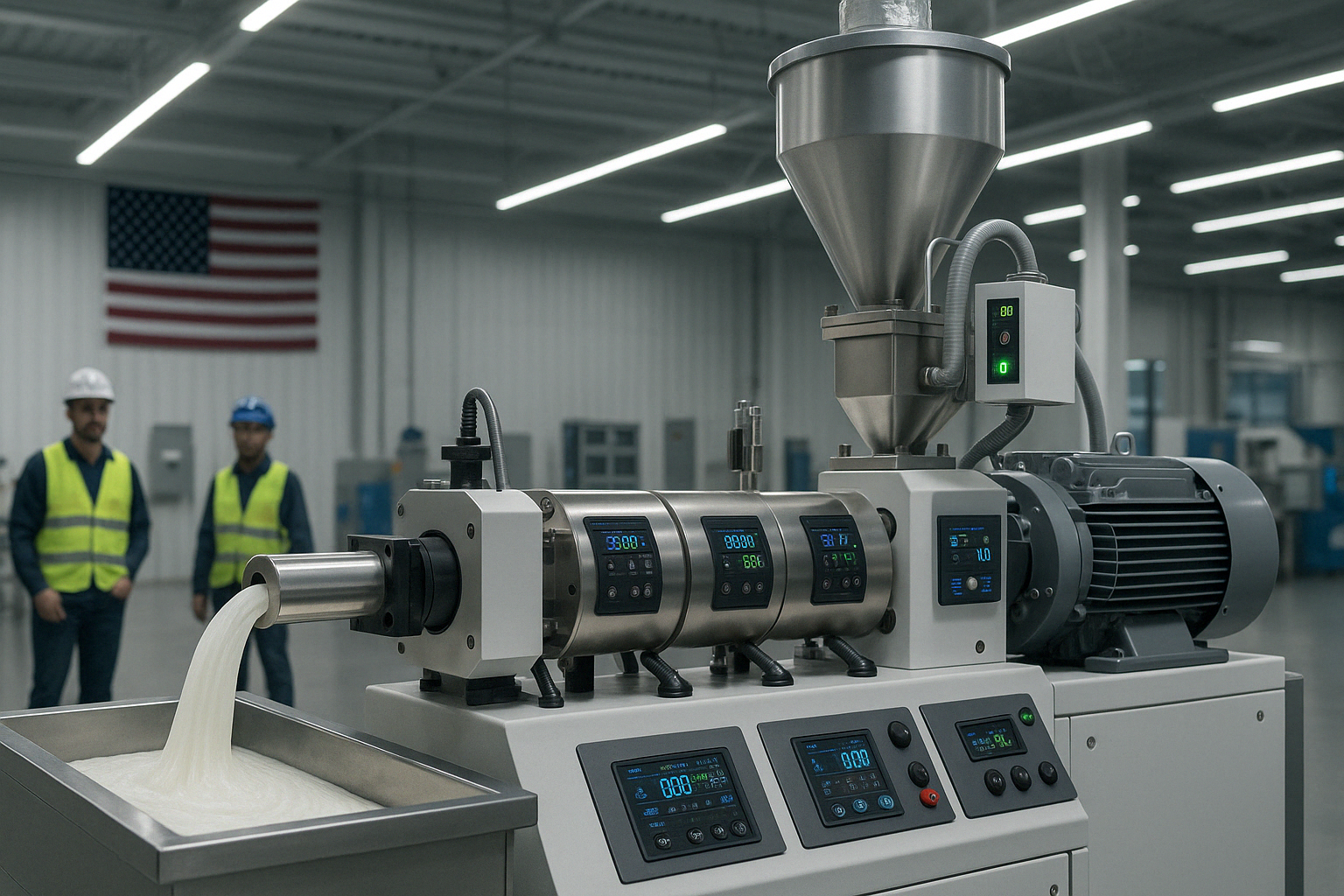 Modern extrusion machine with digital controls and energy-efficient features - plastic extrusion equipment