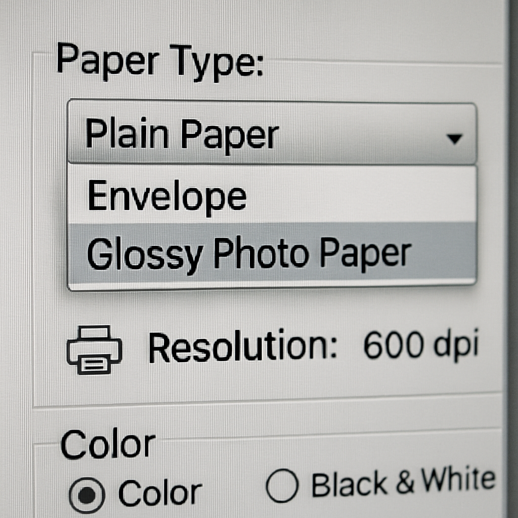 printer settings menu - best photo paper for laser printer
