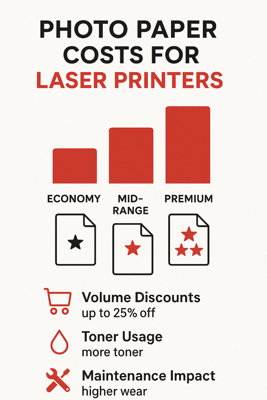 Photo paper cost comparison chart - best photo paper for laser printer infographic 