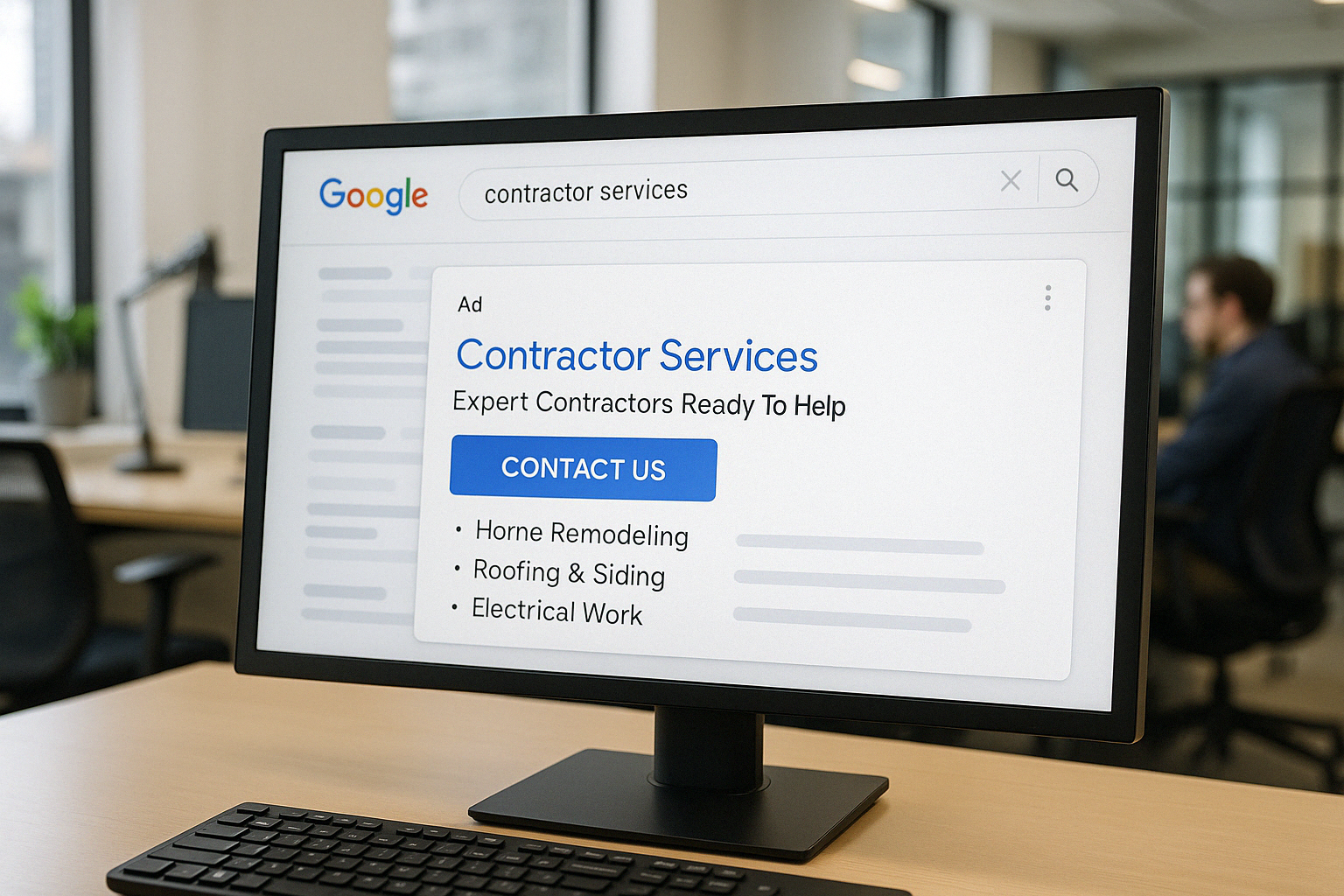 Google search ads for contractor services - contractor lead generation