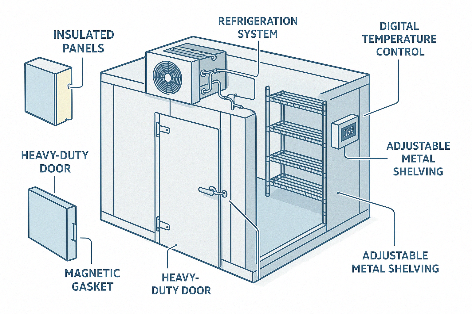 components of a walk-in cooler - walk-in cooler