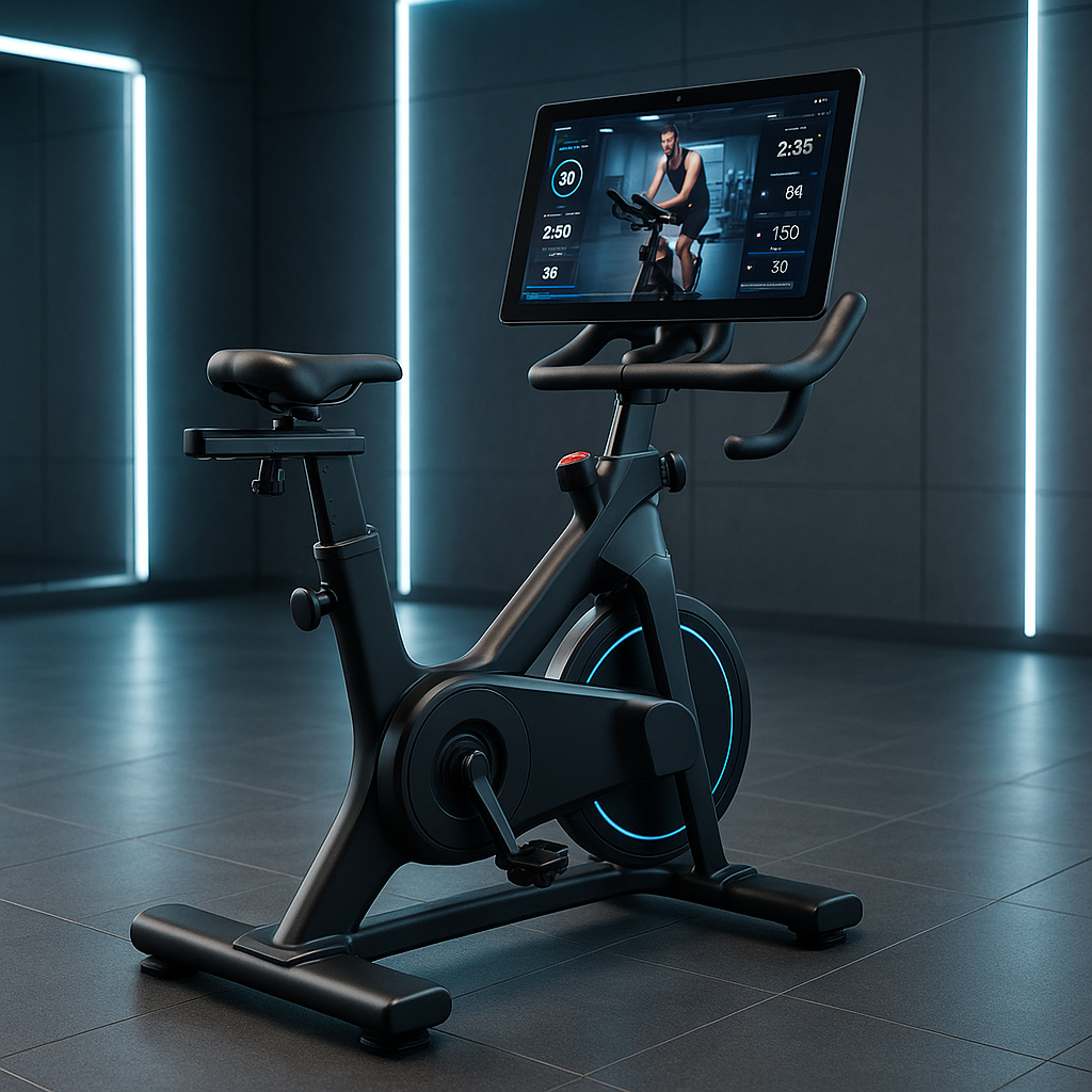 high tech smart exercise bike - biohacking fitness equipment