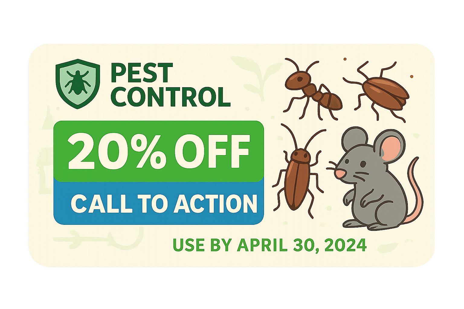 Discount coupon for pest control services - affordable exterminator