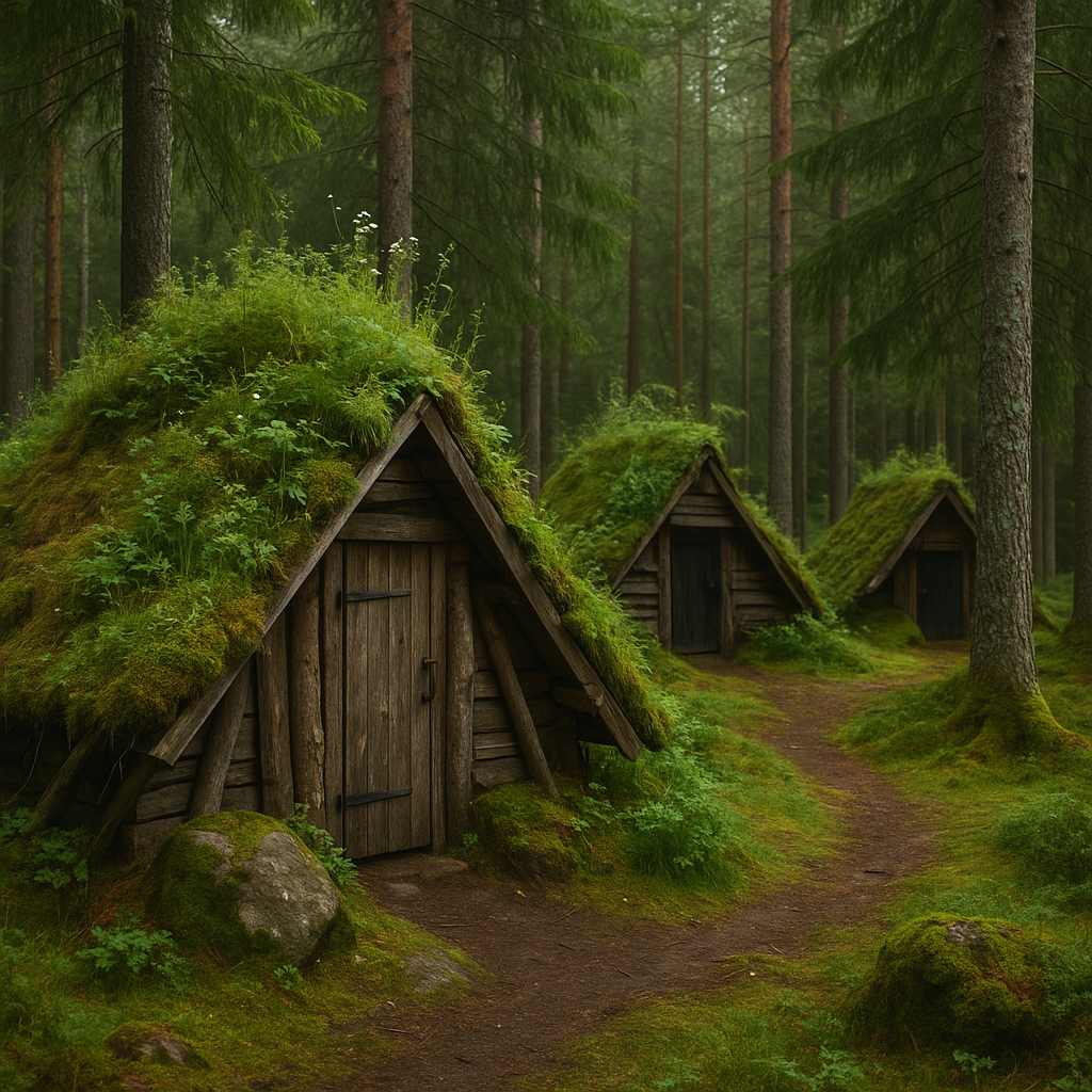 Forest huts at Kolarbyn Eco Lodge blending into natural surroundings - offbeat eco destinations