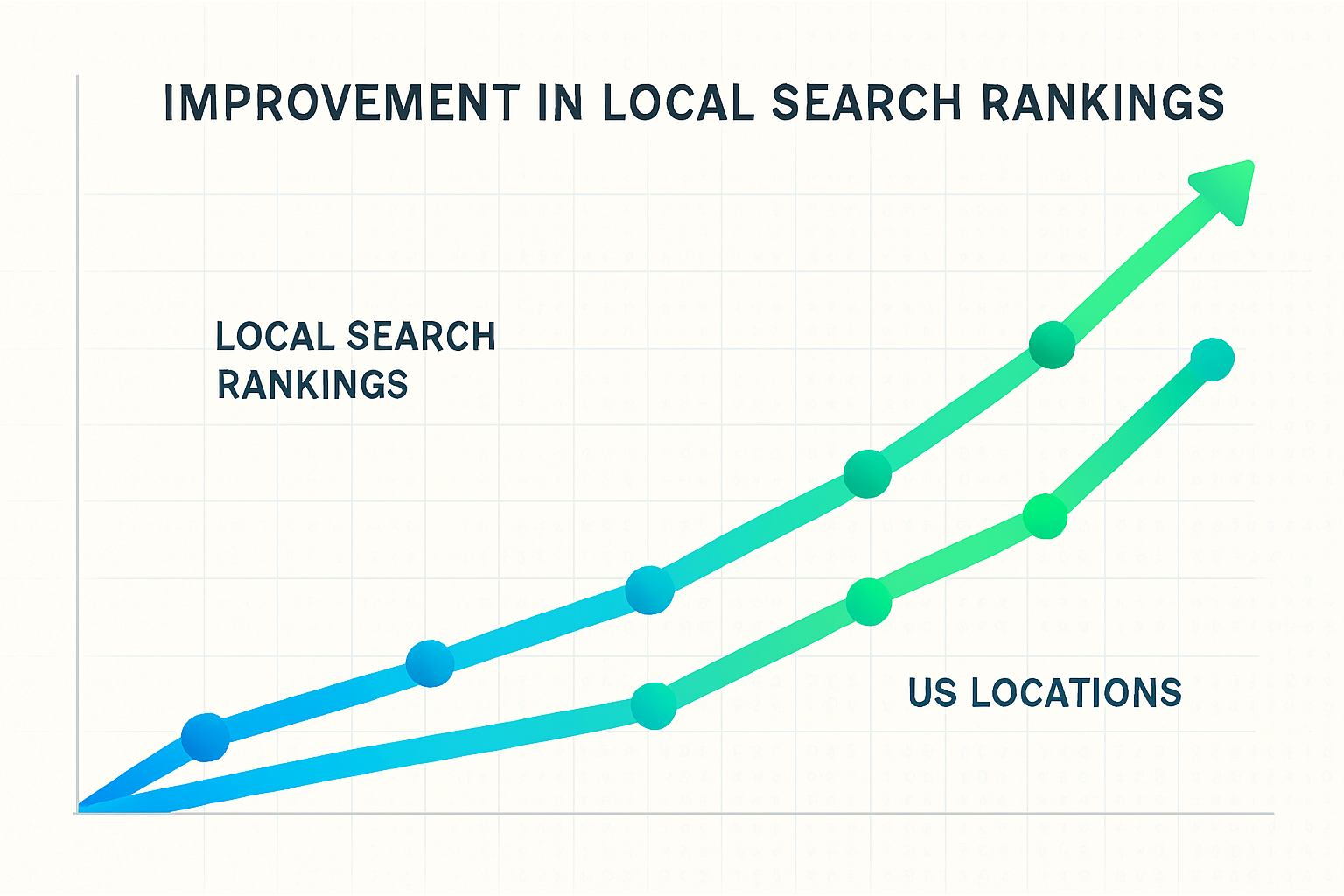 successful local ranking improvement chart - rank tracking for local keywords