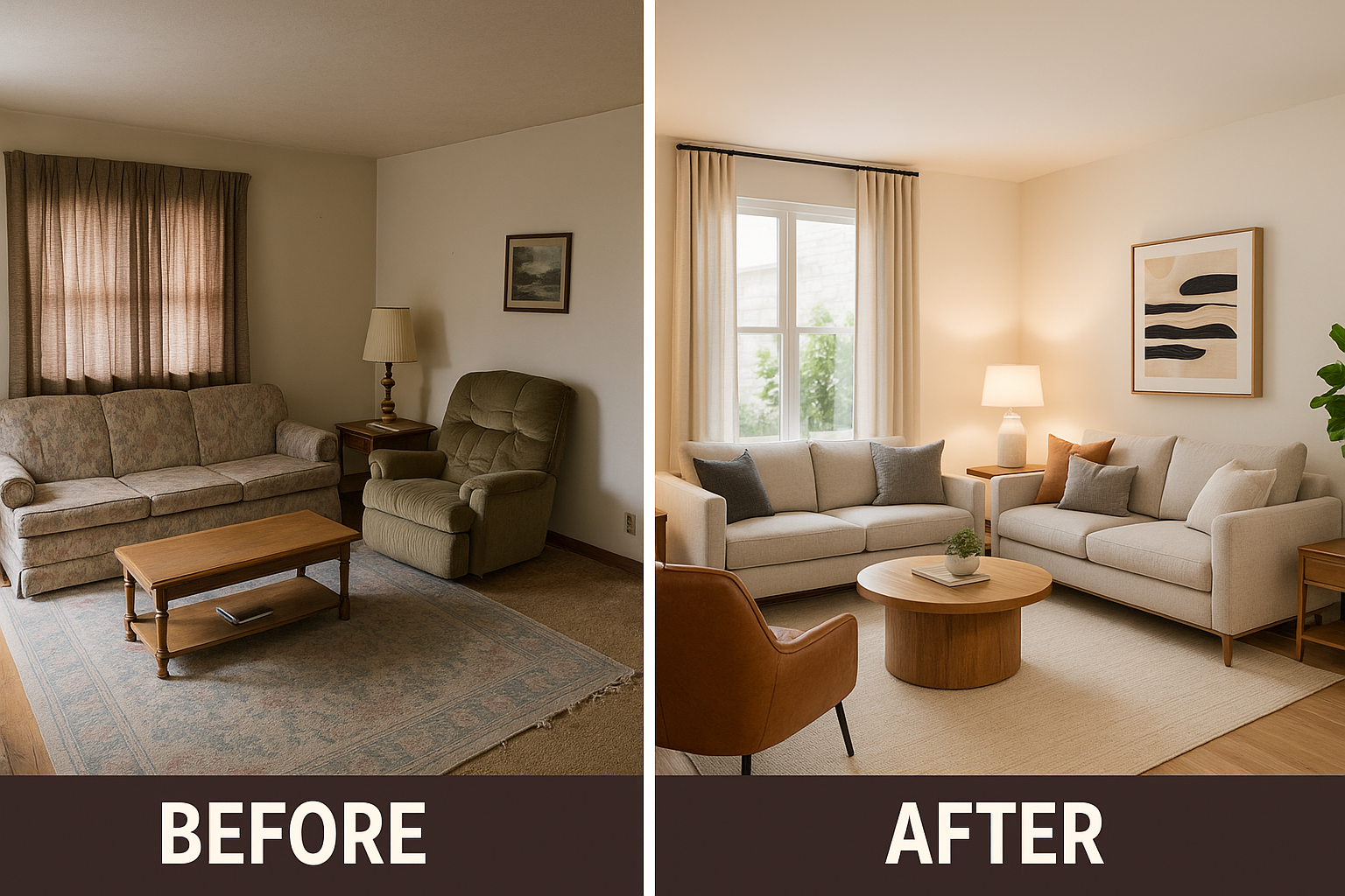 living room renovation before and after - before and after home renovations