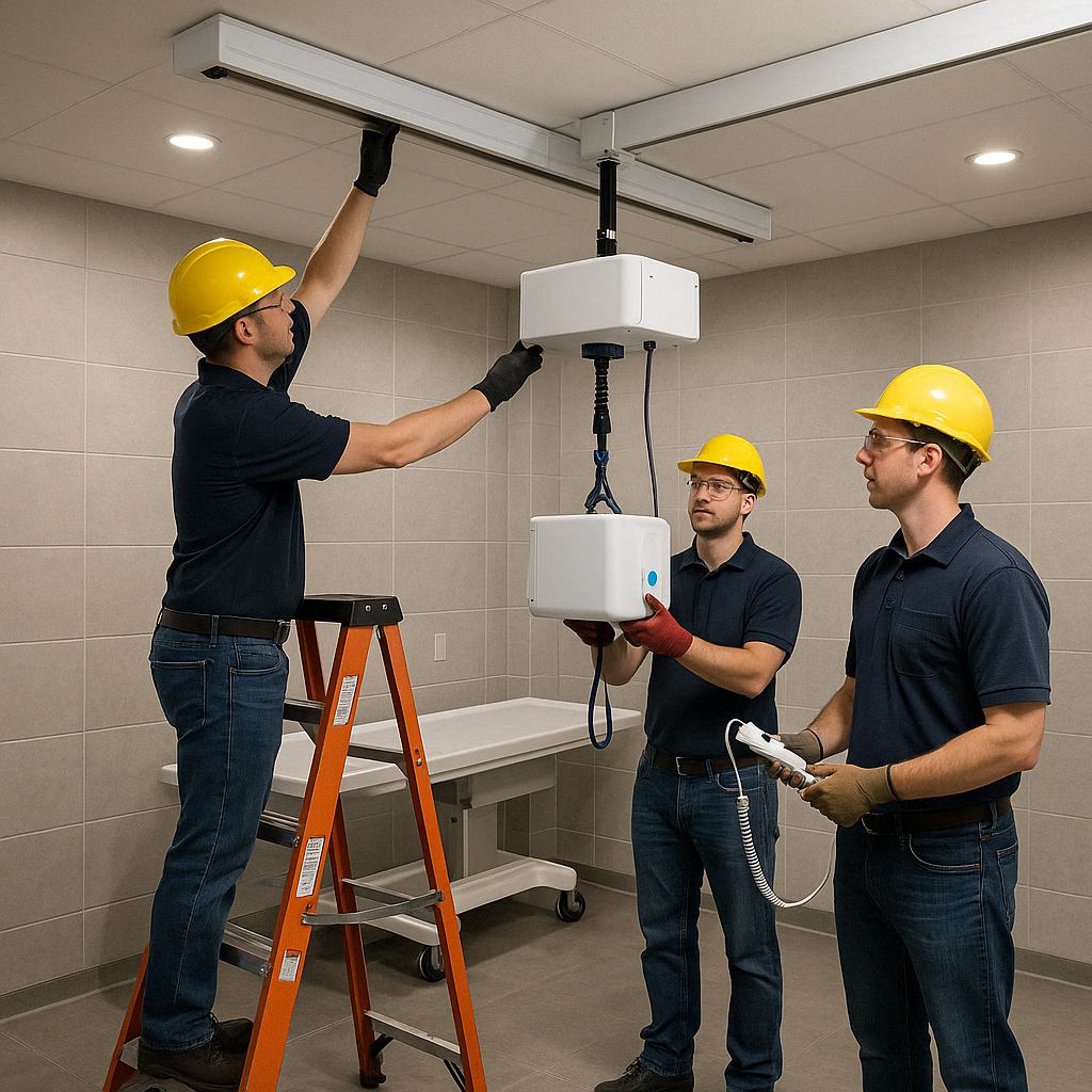mortuary ceiling lift installation process - mortuary ceiling lift