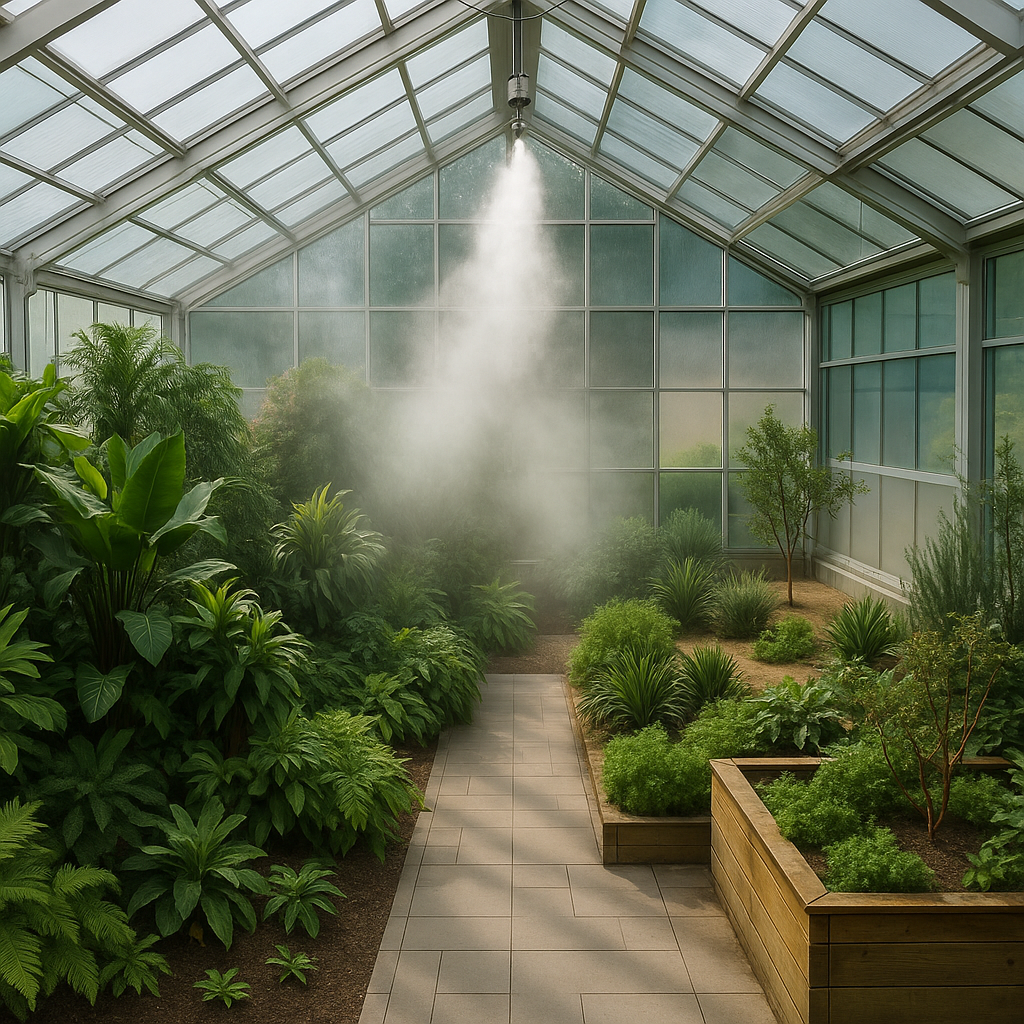 misting system in different climate settings - misting systems for greenhouses
