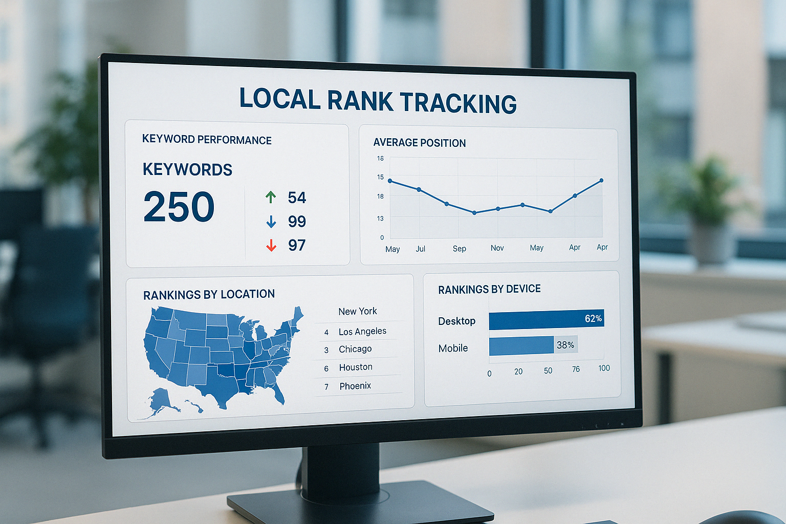 local rank tracking analytics dashboard - rank tracking for local keywords