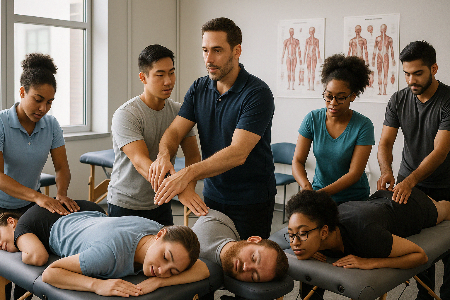 massage therapy student learning techniques - Licensed massage therapist