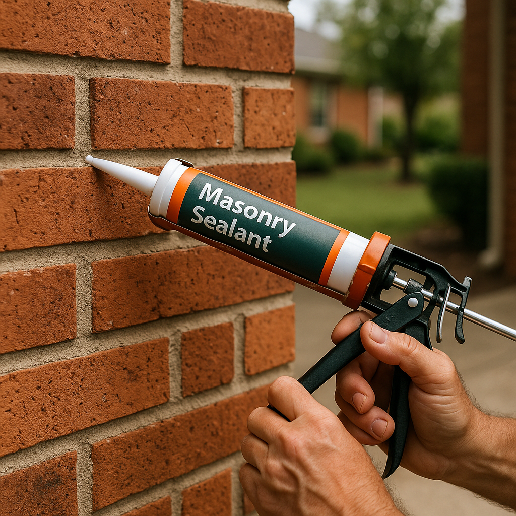 applying masonry sealant to brick joints - Brick Mortar Repair