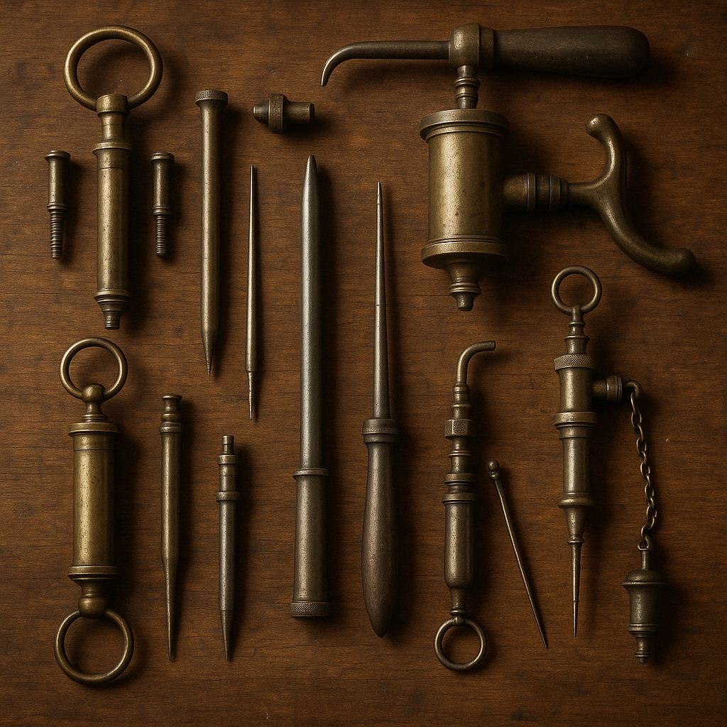 antique embalming tools from the 19th century - mortuary tools