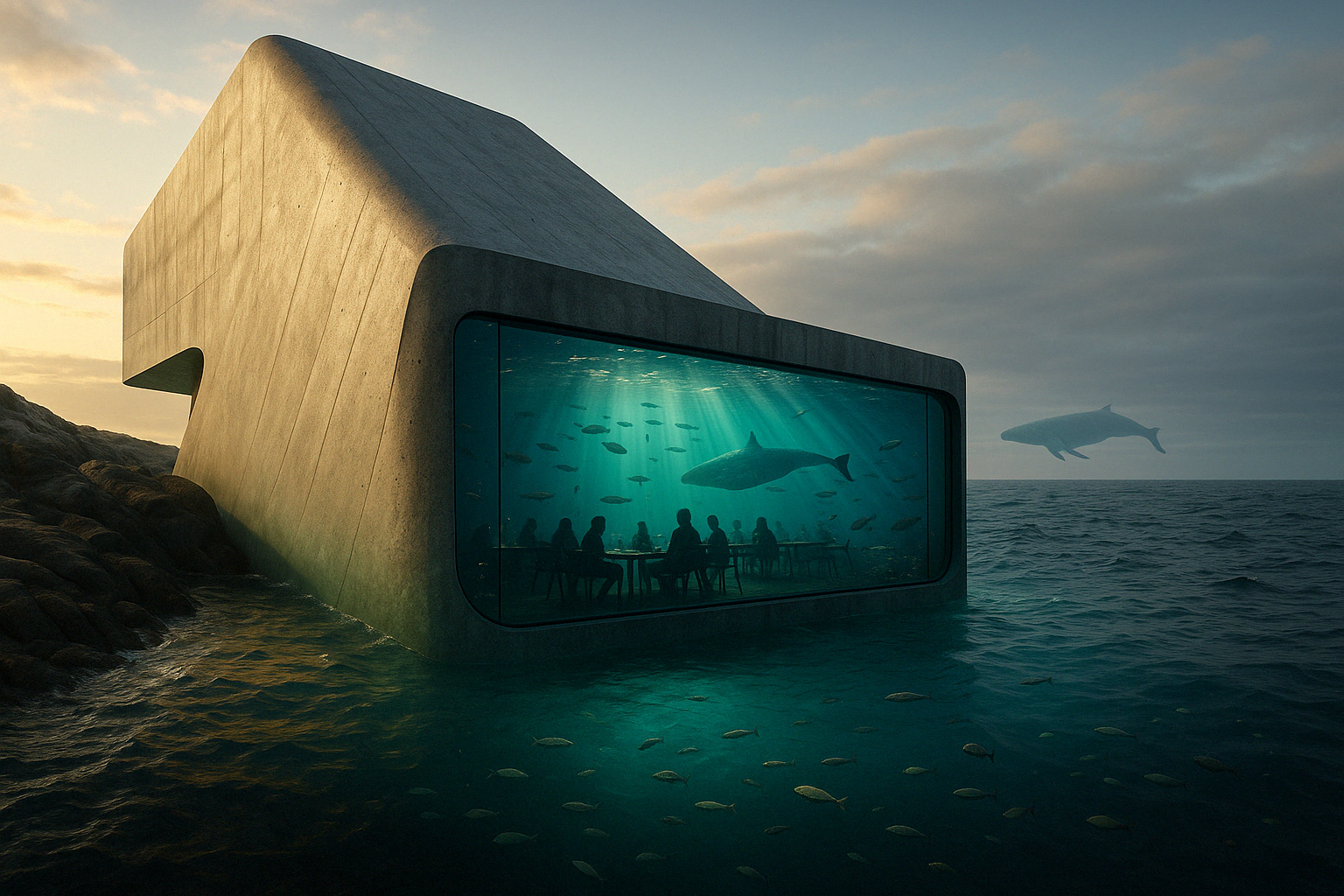 underwater restaurant exterior view - unique dining spots