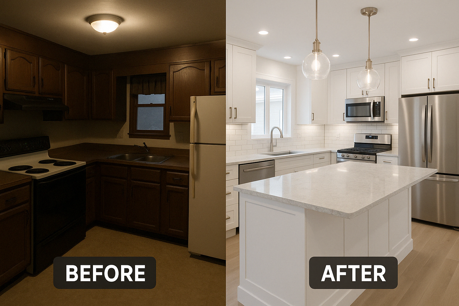 kitchen renovation before and after - before and after home renovations