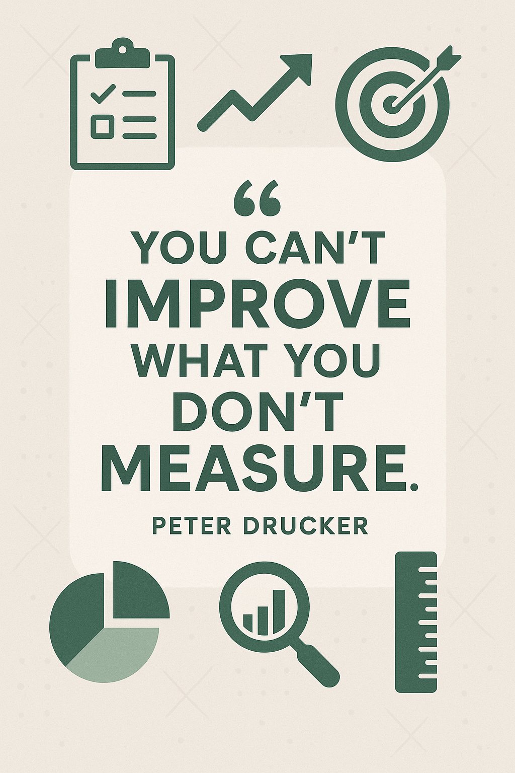 Quote showing "You can't improve what you don't measure" with attribution to Peter Drucker - rank tracking for local keywords infographic 