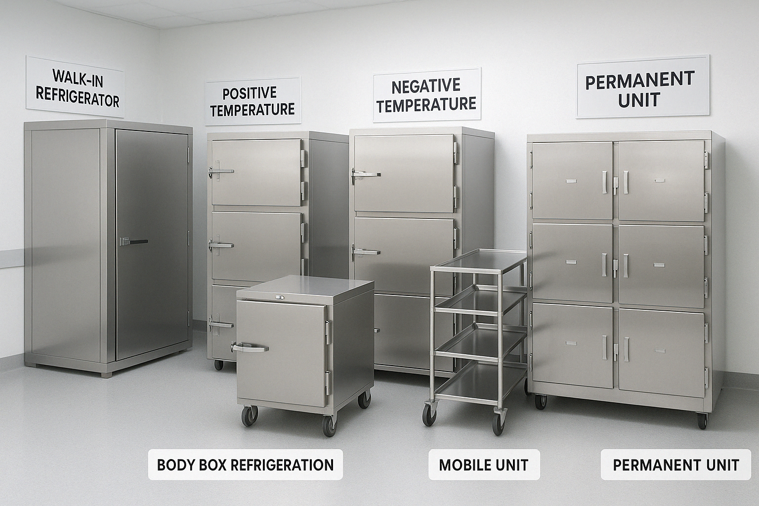 Different types of morgue refrigeration systems - morgue refrigeration