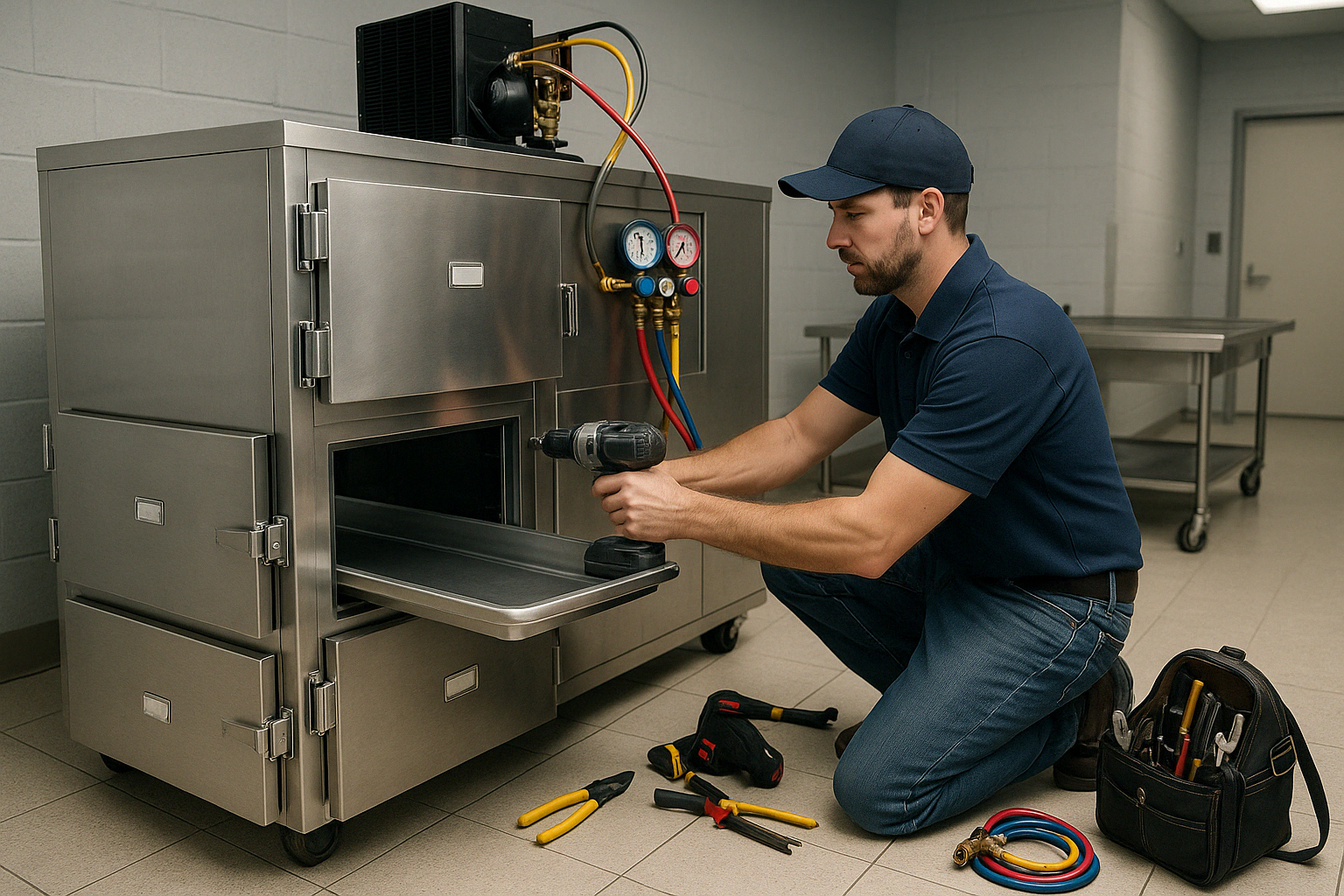 Installation process of a mortuary cooler - Mortuary cooling equipment