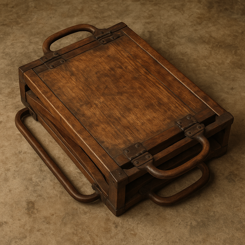 folded portable victorian embalming table with carrying handles - antique embalming table for sale