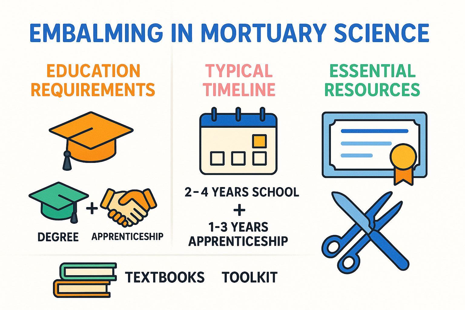 infographic summarizing methods - mortuary science embalming infographic 
