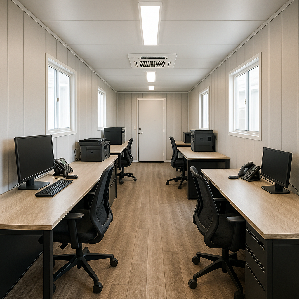 Interior of a 40 ft office container - 40 ft office container